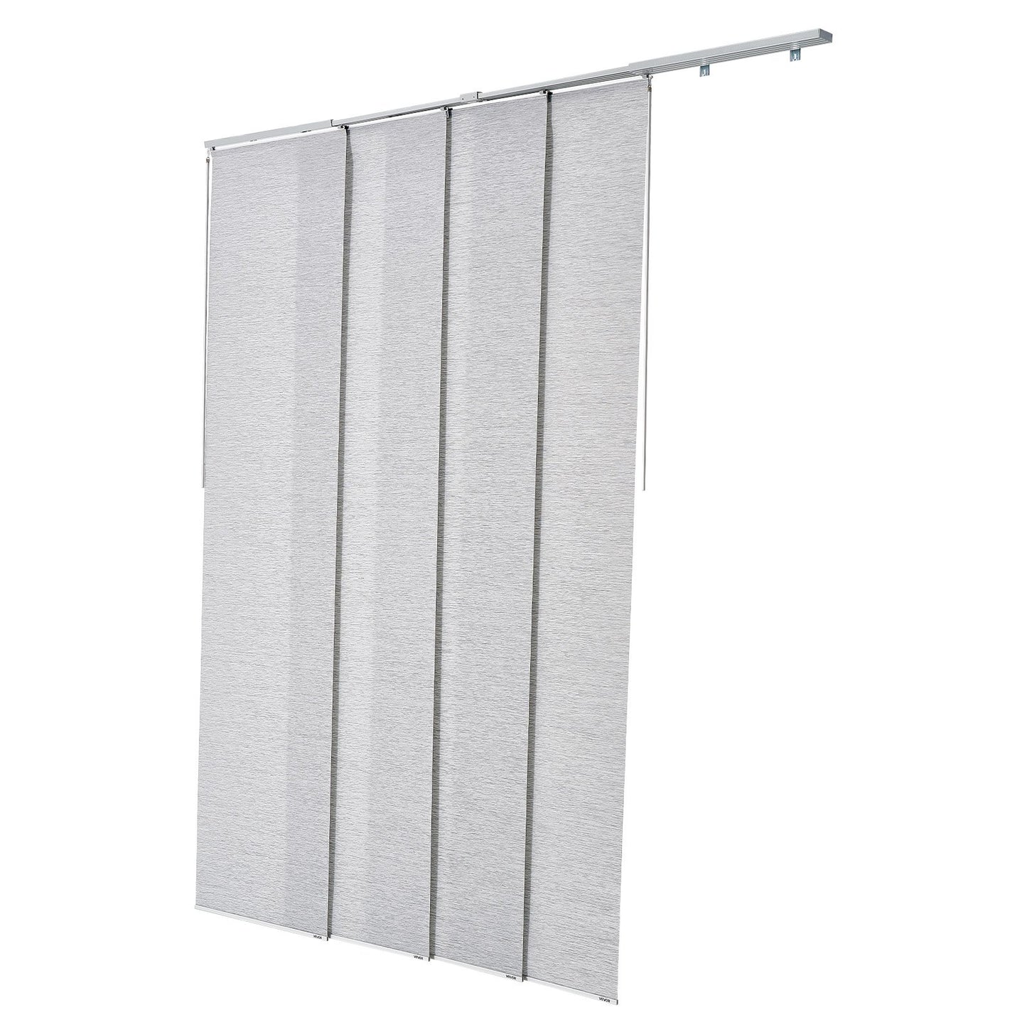 Panel Track Blinds, Extendable Track from 116 cm to 218 cm W, Trimmable Panel Curtains Up to 243cm H, Adjustable Vertical Panel Blinds for Sliding Doors, Patio Doors, Room Divider, Window, Gray