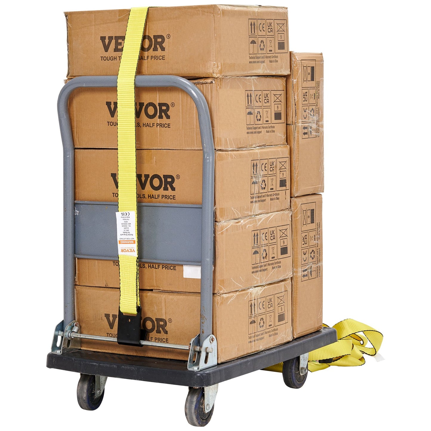 Ratchet Tie Down Straps (10PK), 10000 lb Break Strength, Endless Ratchet with 10 Premium 2" x 30' Tie Downs Heavy Duty, Track Spring Fittings for Moving Securing Cargo, Appliances, Motorcycle