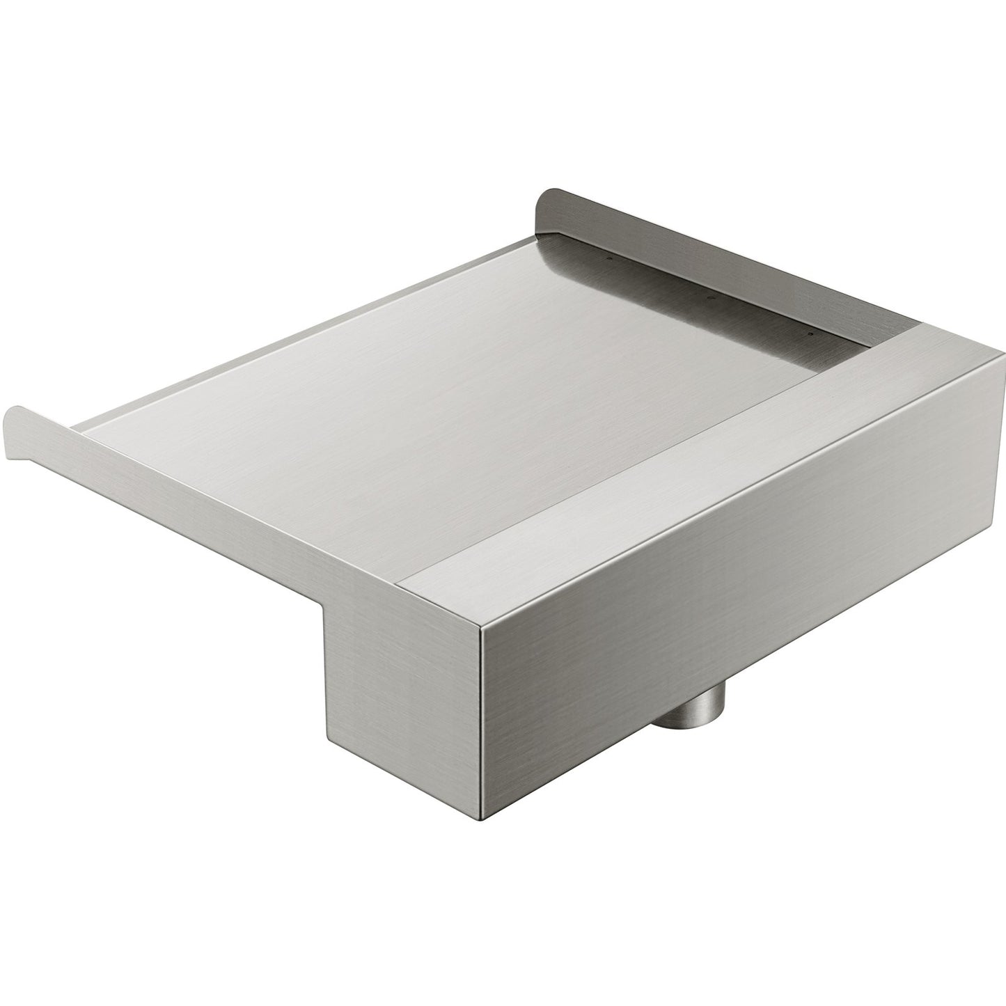 Waterfall Blade, 30cm Stainless Steel Waterfall Spillway, Rectangular Waterfall Pool Fountain, Cascade Blade with Connector, Hose, Clamp & PTFE Tape, Water Blade for Koi Fish Pond, Water Feature