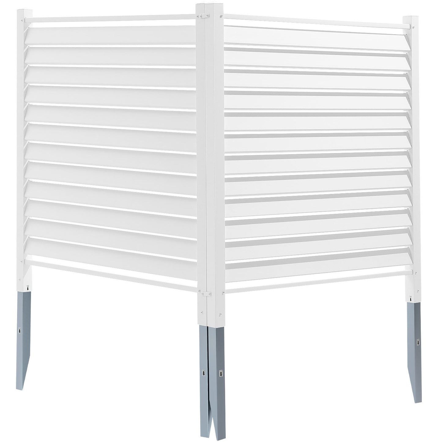 48" W x 48" H Vinyl Privacy Fence Panels, Air Conditioner Fence, Outdoor Privacy Screens for Trash Can, Pool Equipment Enclosure, Privacy Screen Kit Louvered Panels (2 Panels)