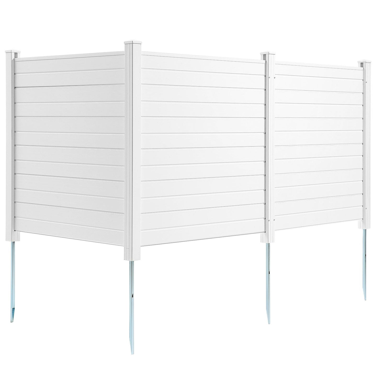 Outdoor Privacy Screens, 50" W x 50" H Air Conditioner Fence, Pool Equipment Enclosure, Horizontal Vinyl Privacy Fence, Perfect to Enclose Trash Can and A/C Units (3-Panel)