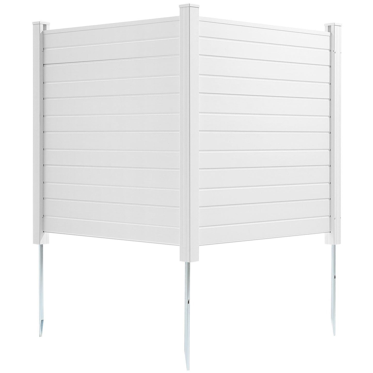 Outdoor Privacy Screens, 50" W x 50" H Air Conditioner Fence, Pool Equipment Enclosure, Horizontal Vinyl Privacy Fence, Perfect to Enclose Trash Can and A/C Units (2-Panel)