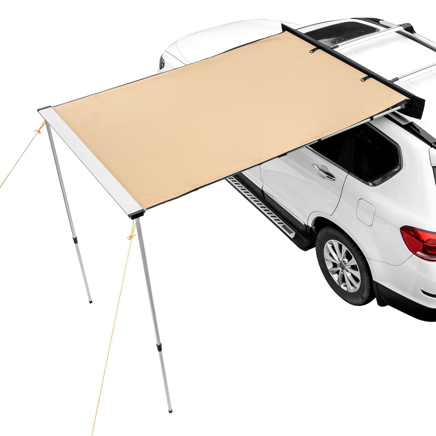 Car Side Awning, Large 6.6' x 8.2' Shade Coverage Vehicle Awning, PU3000mm UV50+ Retractable Car Awning with Waterproof Storage Bag, Height Adjustable, Suitable for Truck, SUV, Van, Campers