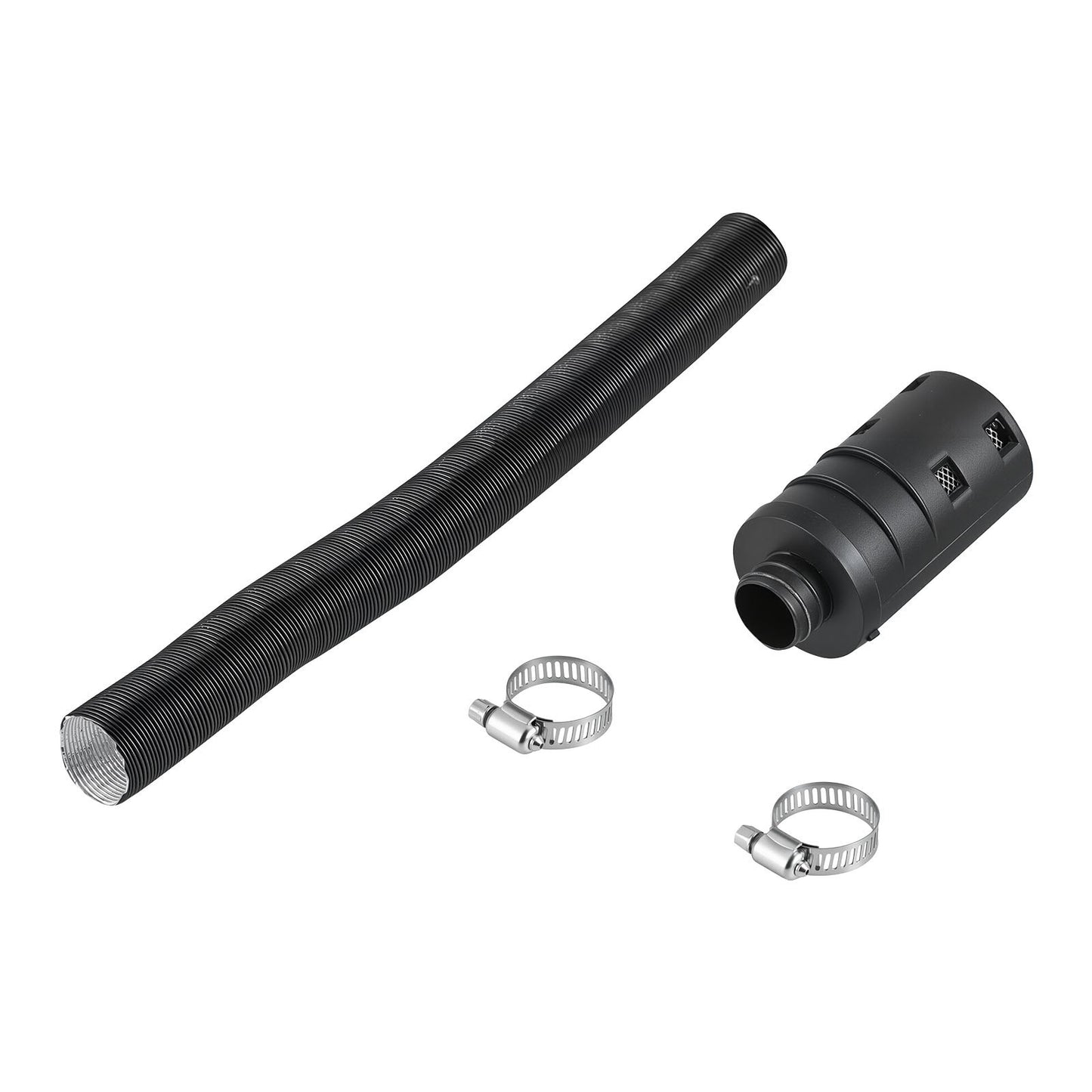 Diesel Heater Intake Pipe Kit, 25mm Car Air Parking Heater Ducting Pipe Hose Tube, Stretchable & Bendable Car Air Intake Filter Silencer Hose Pipes Kit with Clamps for 2KW 5KW 8KW Diesel Heaters