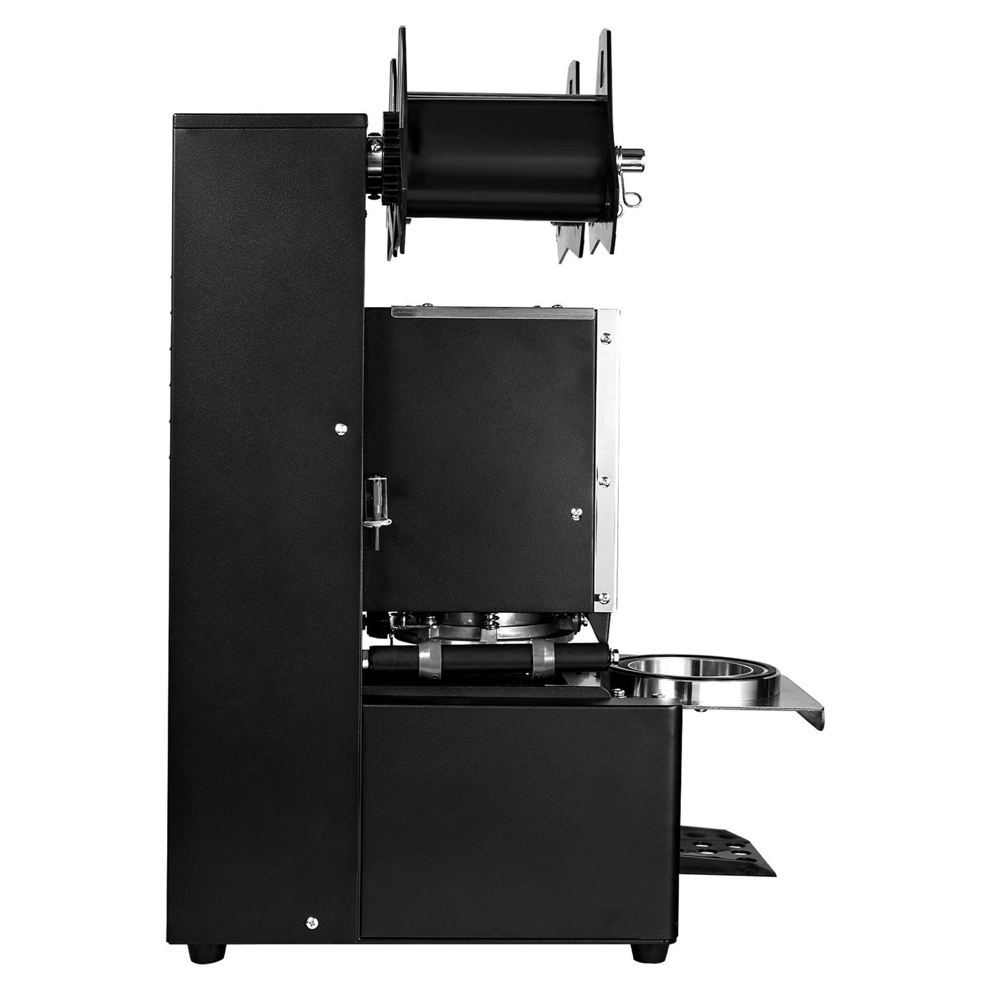 Vollautomatische Becherversiegelungsmaschine, 500–650 Becher/h, geeignet für Becher bis 190 mm Höhe und 90/95 mm Durchmesser, elektrische Boba-Tee-Versiegelungsmaschine mit digitalem LCD-Bedienfeld für Bubble Tea, Schwarz