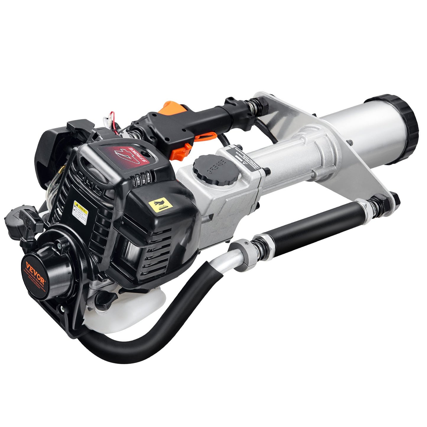 37.77cc Gas-Powered T Post Driver, 4-Stroke Engine Gasoline Fence Piling Pounder, with 3 Post Driving Head(45/55/88 mm) , 1000W Portable Piledriver For Farm, Ranch Fencing, Road Improvements