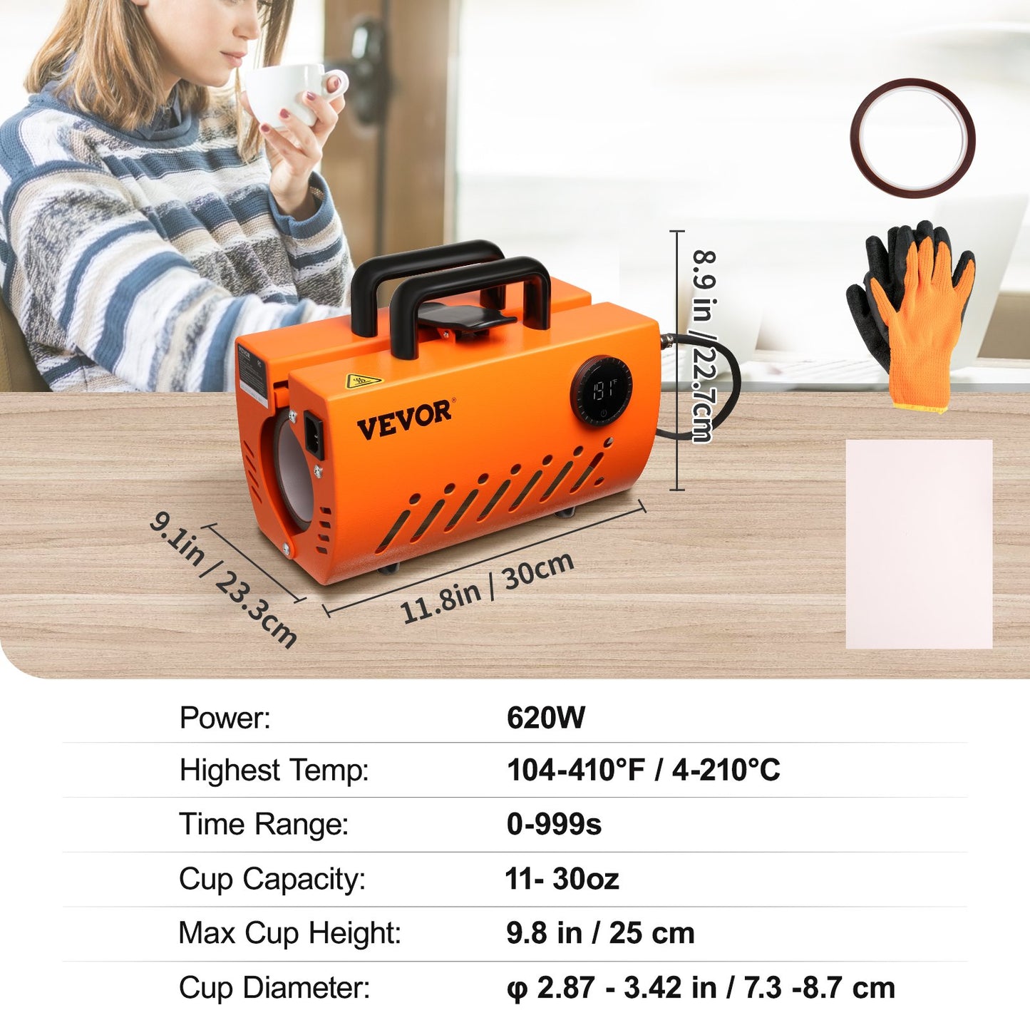 Mug Heat Press Tumbler Heat Press Machine Sublimation Blanks 11-15oz 30oz