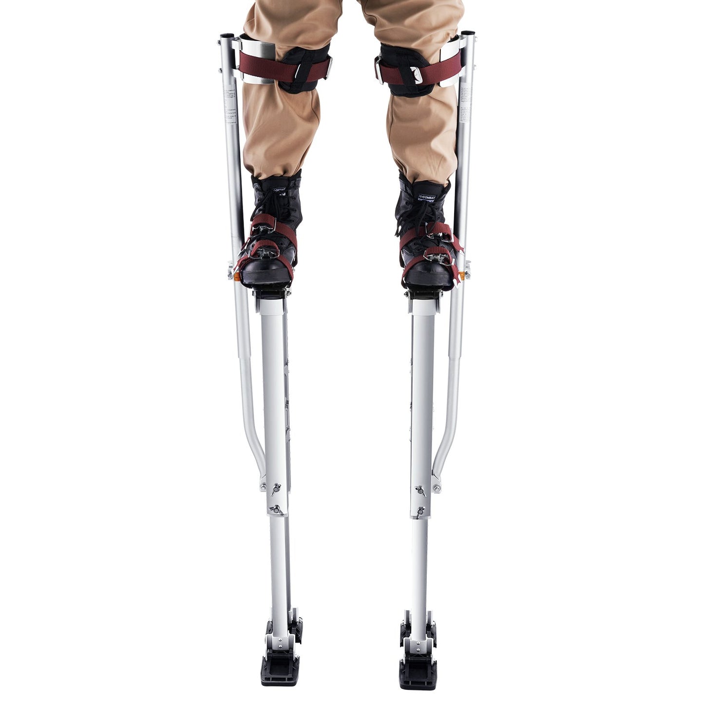 Drywall Stilts, 91.4 cm-127 cm Adjustable Aluminum Tool Stilts with Protective Knee Pads, Durable and Non-slip Work Stilts for Sheetrock Painting, Walking, Taping, Silver