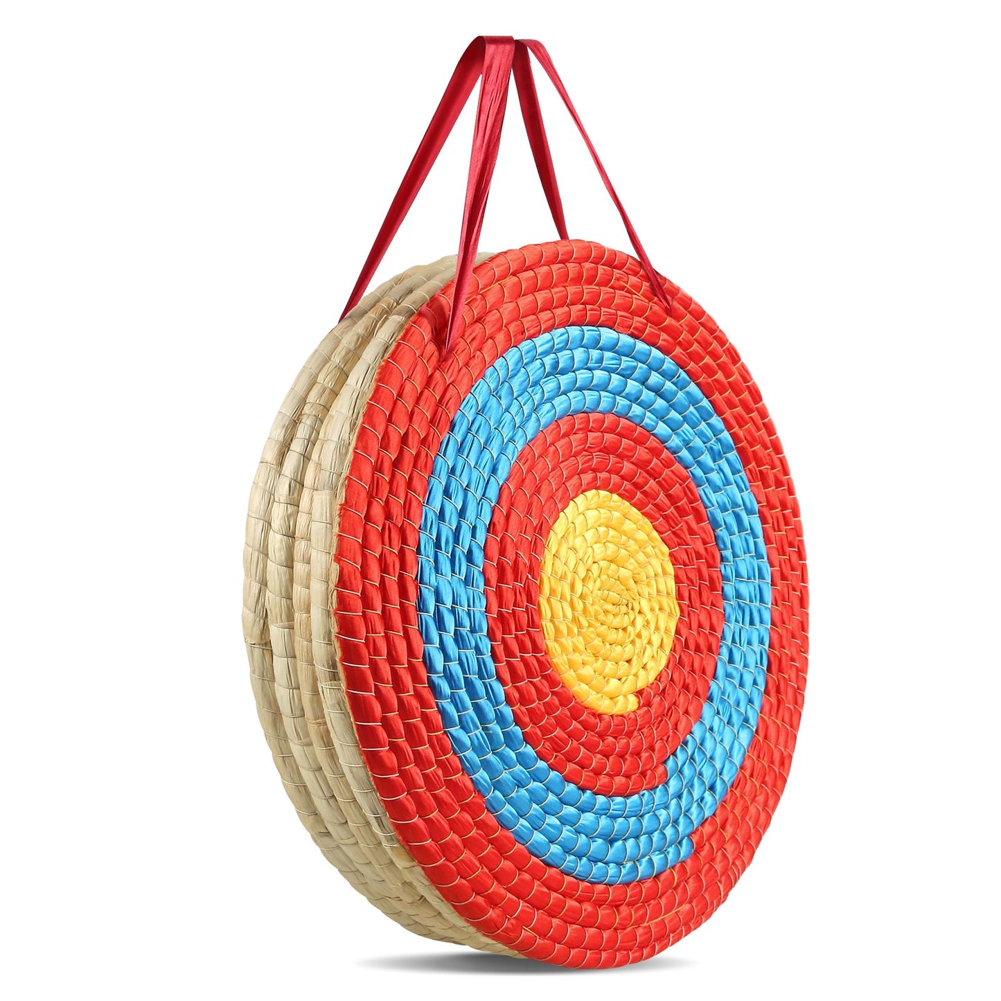 Archery Target, 5 Layers 51 cm Arrow Target, Traditional Solid Straw Round Archery Target Shooting Bow, Hand-Made Arrows Target, Coloured Rope Target for Backyard Outdoor Hunting Shooting Practice