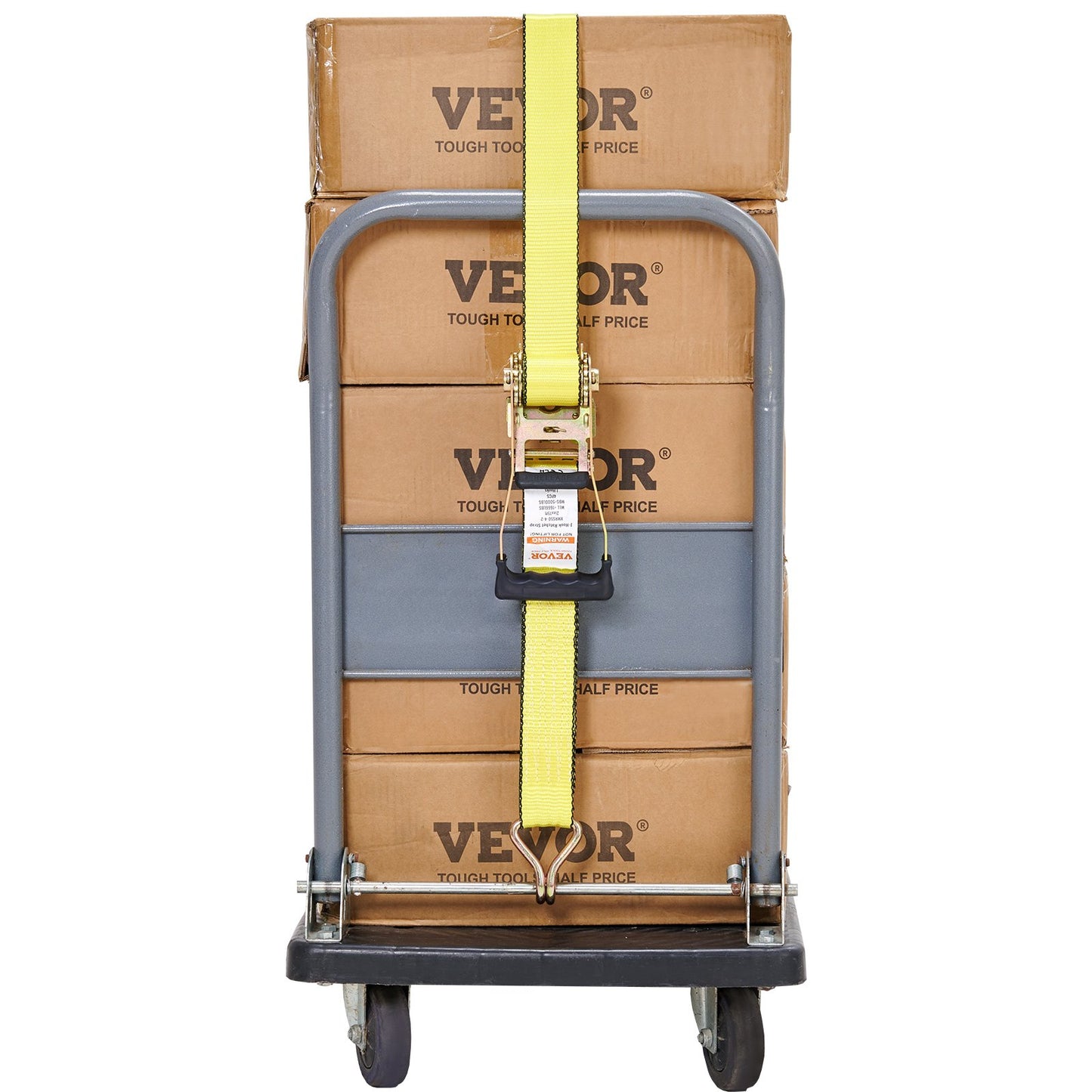 Ratchet Tie Down Straps (4PK), 10000 lb Break Strength, Double J Hook Includes 4 Premium 2" x 27' Rachet Tie Downs with Padded Handles, for Moving Securing Cargo, Appliances, Lawn Equipment