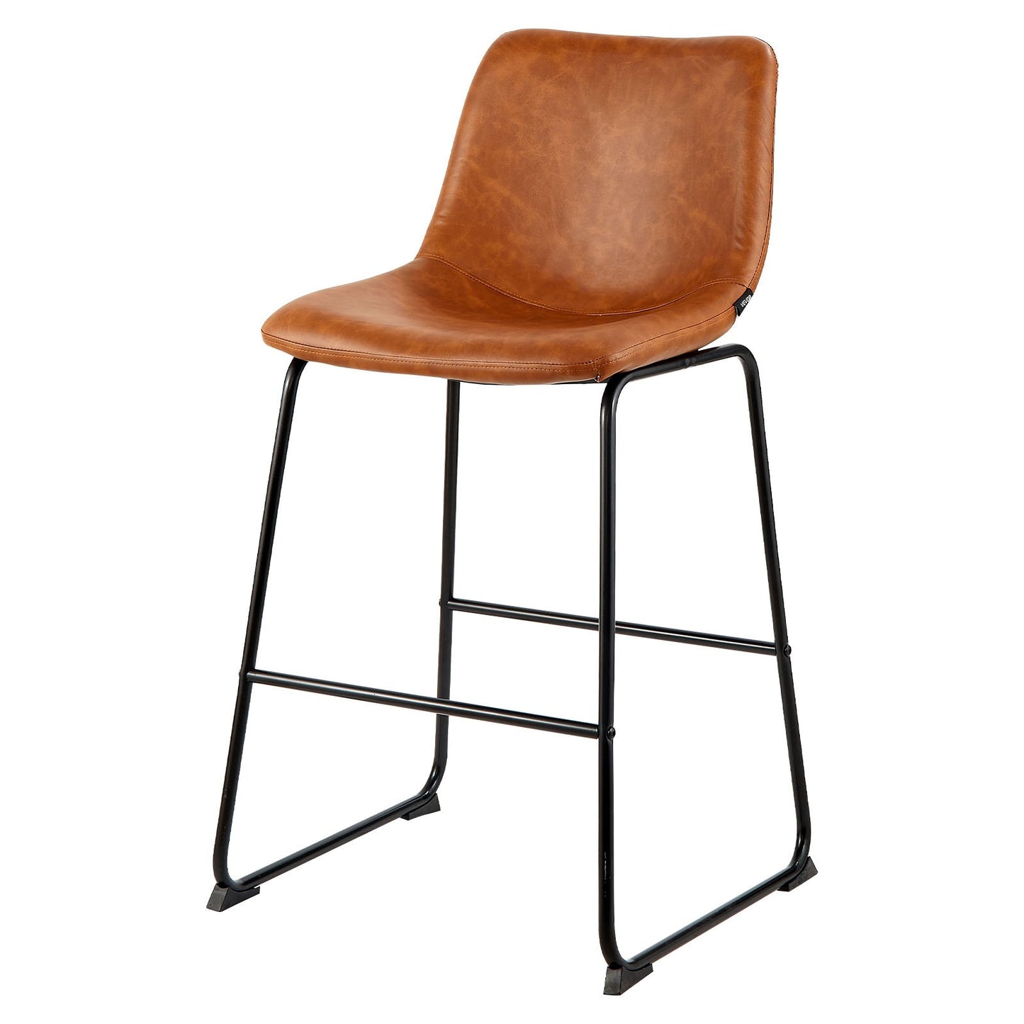 Barhocker-Set, 4er-Set, 65 cm hohe Tresenhocker, moderner Tresenhocker aus PU-Leder mit Rückenlehne, Metallbeine, einfach zu montieren, armloser Barhocker, Küchen- und Esszimmerhocker, Braun