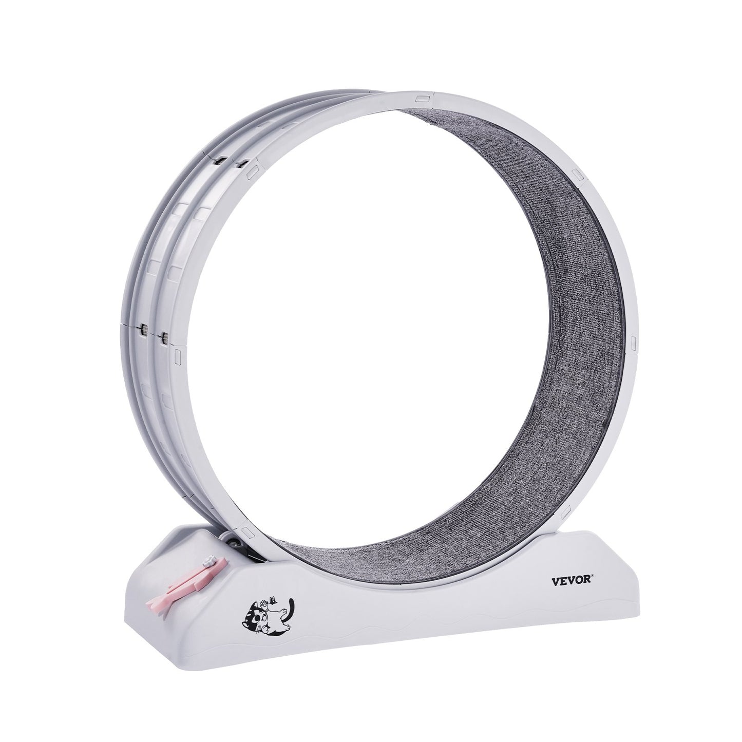 Cat Exercise Wheel, 31.5 in, Large Cat Running Wheel with Secure Brake & Carpeted Runway, Quiet Operation Cat Treadmill, Indoor Cats Exerciser Wheel for Pets Weight Loss & Health White