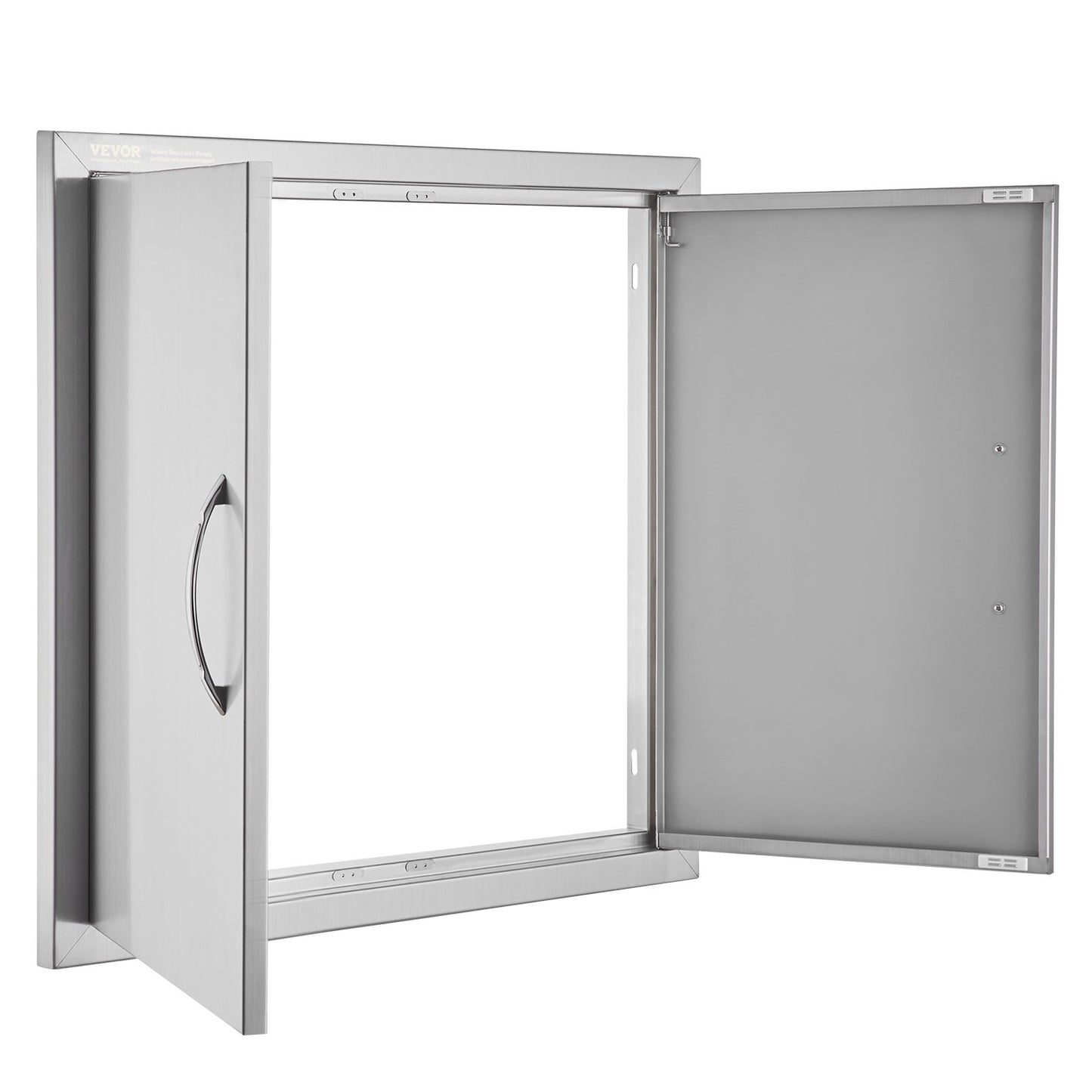 BBQ Access Door, 660x609 mm Double Outdoor Kitchen Door, Stainless Steel Flush Mount Door, Wall Vertical Door with Handles, for BBQ Island, Grilling Station, Outside Cabinet
