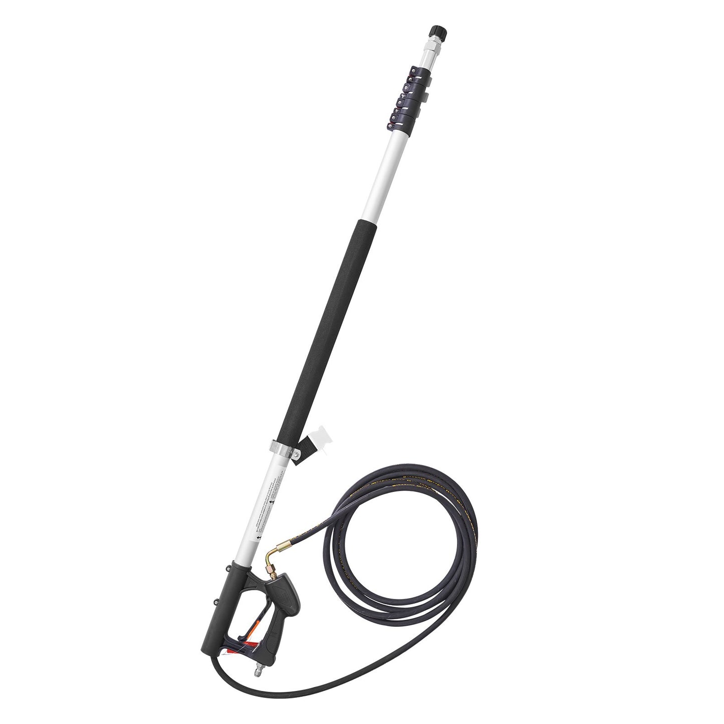 Pressure Washer Telescoping Wand, 24 ft, 4000 psi, Telescopic Spray Wand with Power Washer Extension Wands, Gutter Cleaner, Brush Head, Pivoting Coupler, 7 Spray Nozzles and Support Harness