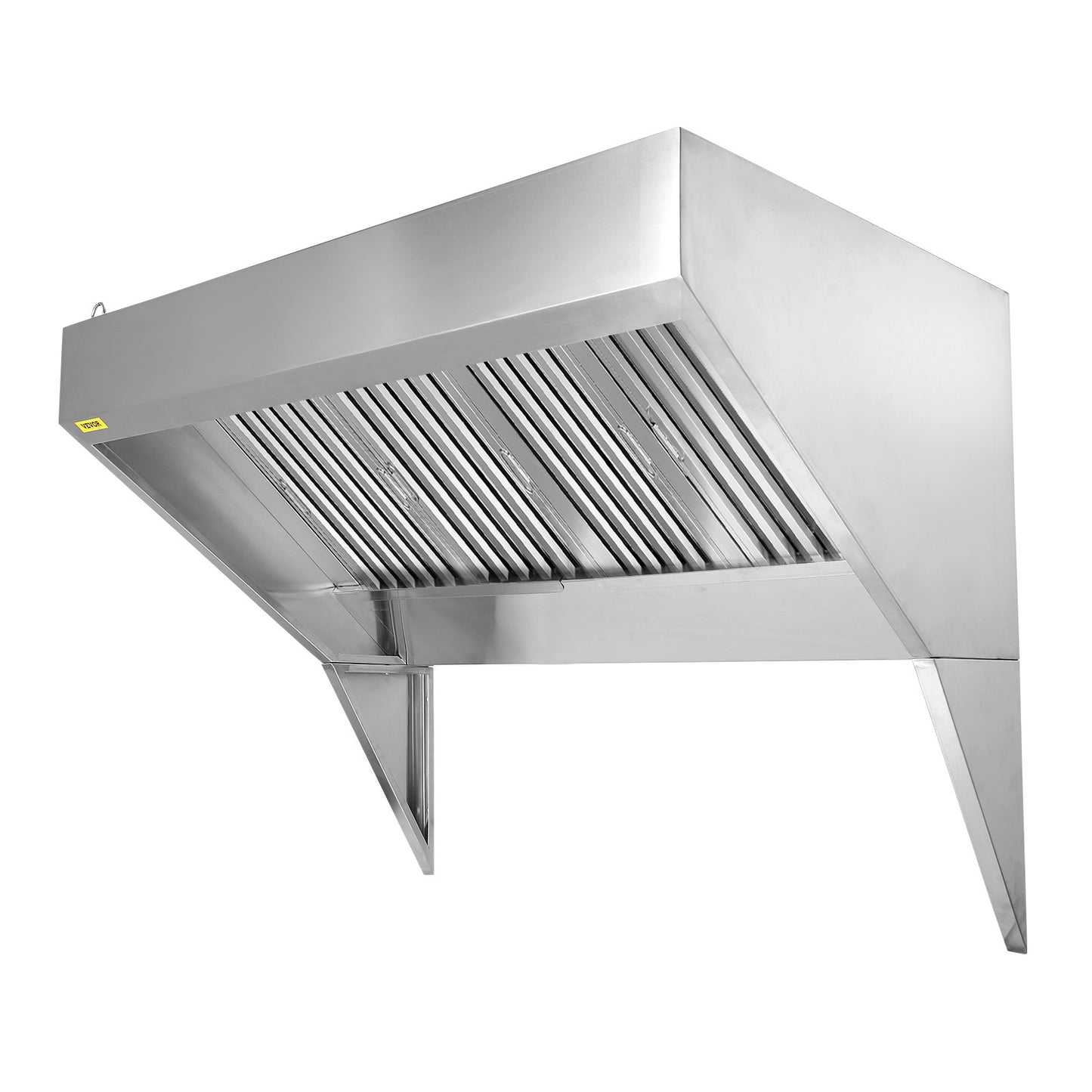 Commercial Exhaust Hood, 8FT Food Truck Hood Exhaust, 201 Stainless Steel Concession Trailer Hood with 4 Detachable U-shaped Grid Oil Filter Mesh, Rust Resistant Vent Hood for Kitchen Restaurant