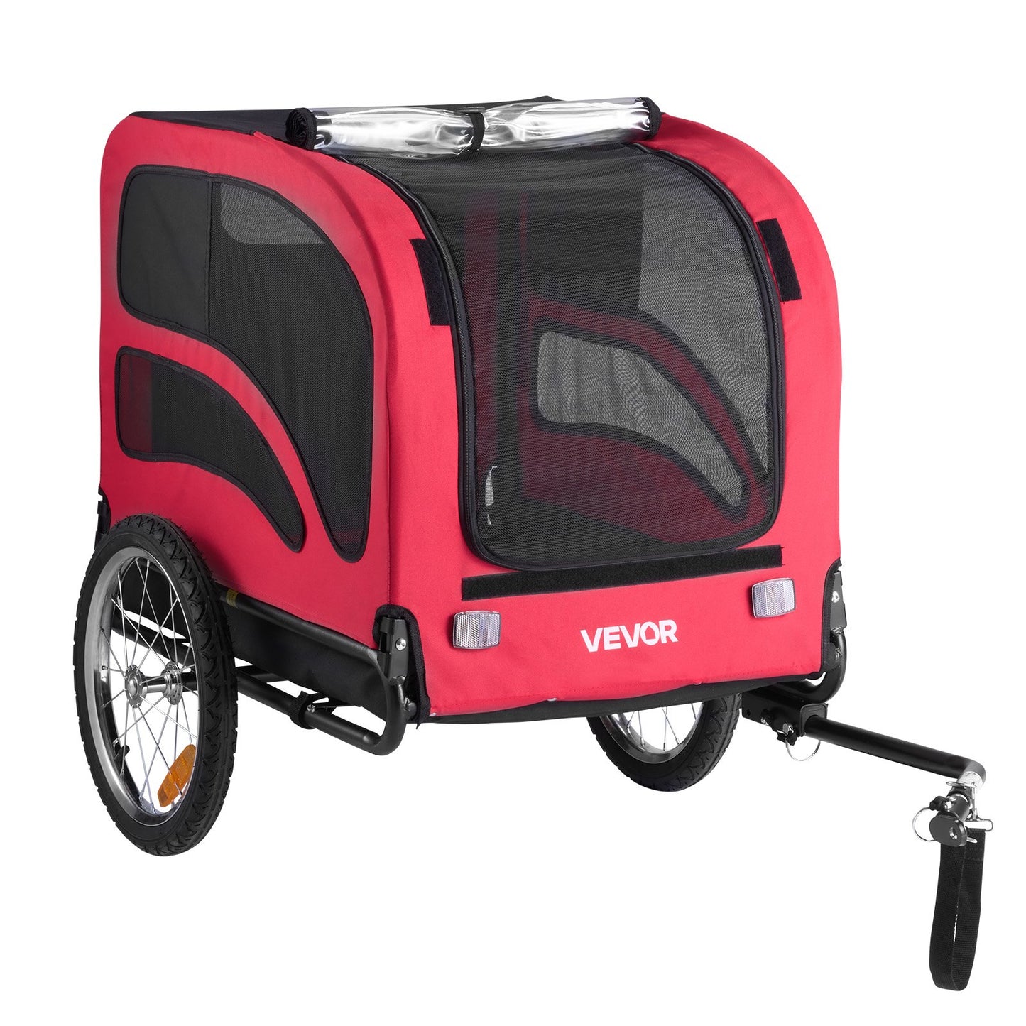 Dog Bike Trailer, Supports up to 45 kg, Pet Cart Bicycle Carrier for Small & Large Dogs, Easy Folding Frame with Quick Release Wheel, Universal Bicycle Coupler, Reflector, Flag, Internal Leash