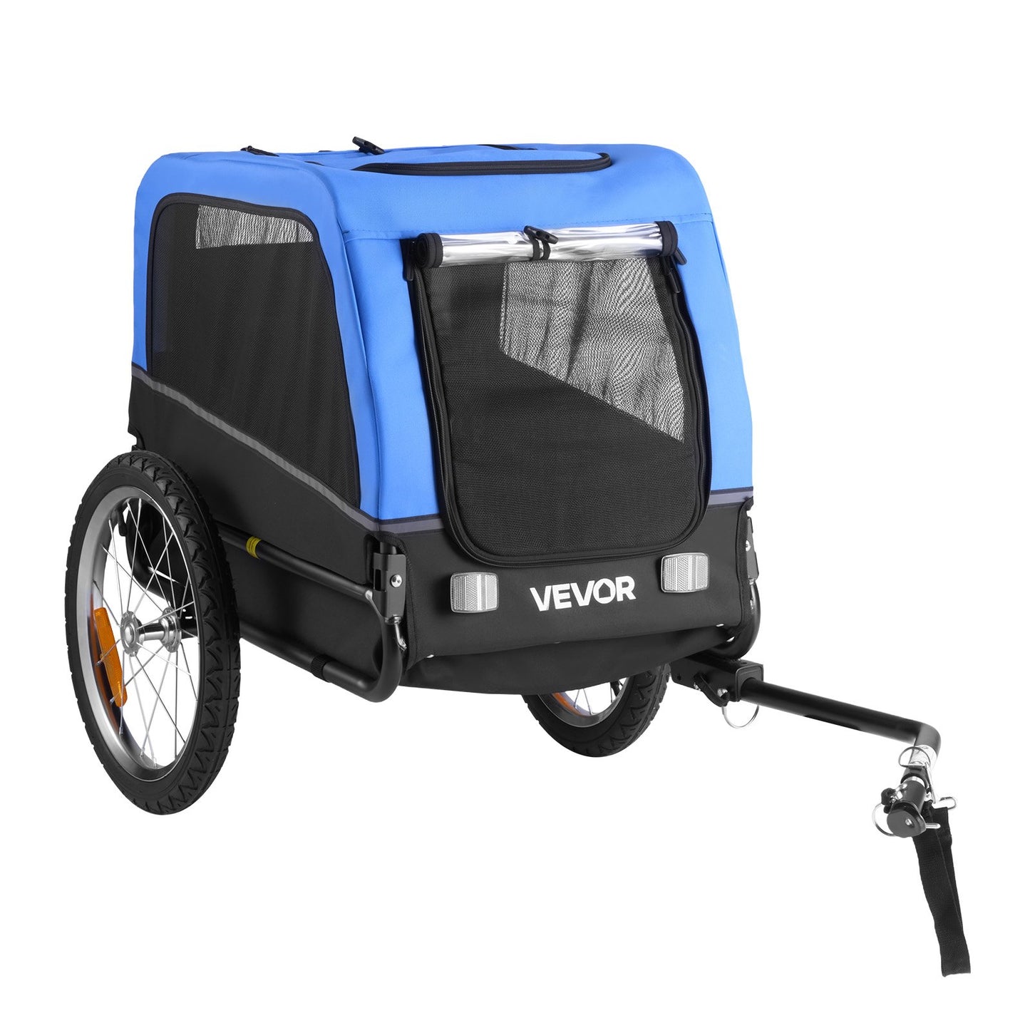 Dog Bike Trailer, Supports up to 30 kg, Pet Cart Bicycle Carrier for Small & Medium Dogs, Easy Folding Frame with Quick Release Wheel, Universal Bicycle Coupler, Reflector, Flag, Internal Leash
