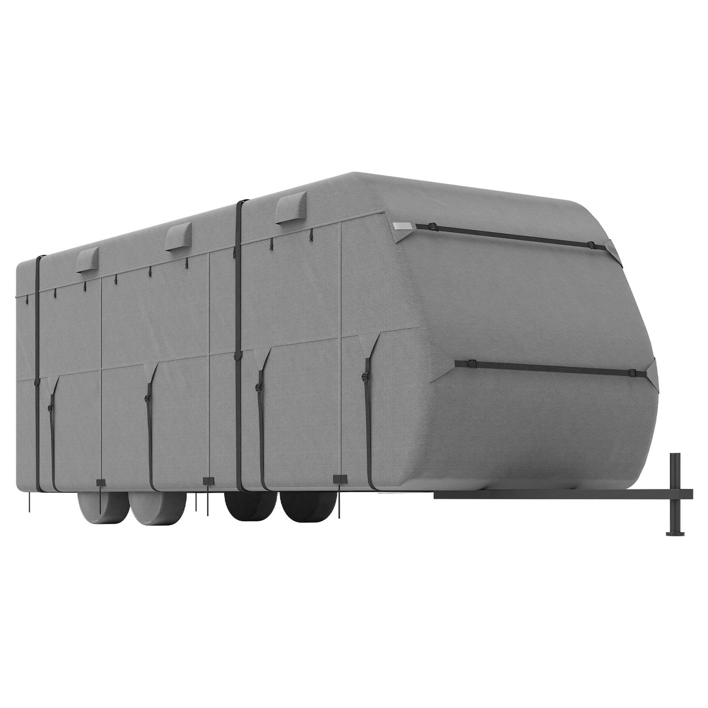Travel Trailer Cover, 20-22 ft RV Cover, 4-Layer Non-Woven Fabric Camper Cover, Waterproof, Windproof and Rip-Stop Class A RV Cover, with Storage Bag, Repair Patches, Straps and Tire Covers