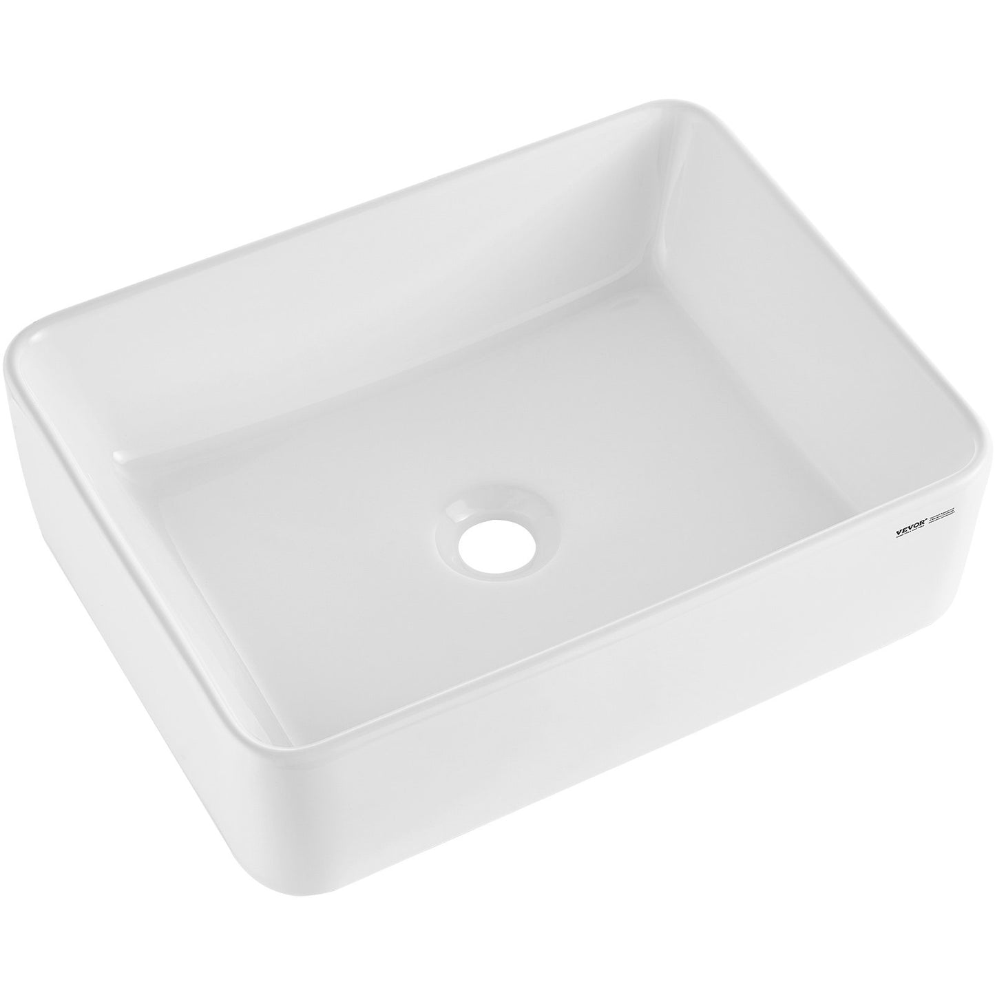 Rectangle Vessel Sink, 19" x 14.7" Bathroom Vessel Sink Countertop, White Ceramic Bathroom Sinks Above Counter, Modern Style, Bright and Elegant, Well-Packaged for Bathroom, Hotel, Toilet, RV