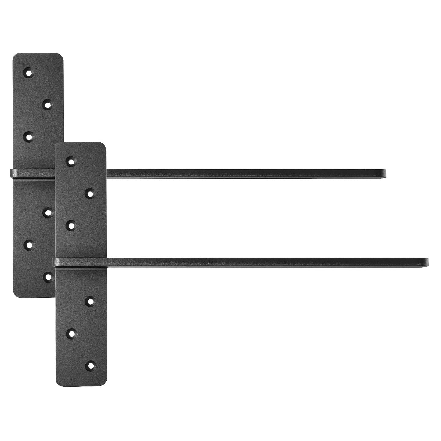 T Shelf Brackets 2 Pcs, 200 lbs/90 kg Weight Capacity, 18x2.89x12 in / 457.2x73.5x304.8 mm, Solid Steel Heavy Duty Brackets for Shelves, Countertop Support Floating Bracket Hardware with Screws