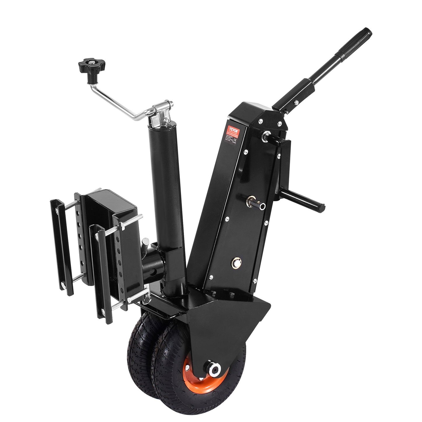 Trailer Dolly, 500lbs Tongue Weight Capacity, 13 inch-23.2 inch Height Adjustable Trailer Mover Dolly, 9-inch Pneumatic Rubber Tire, Manual or Electric Wrench Drive, for Moving RV Trailer