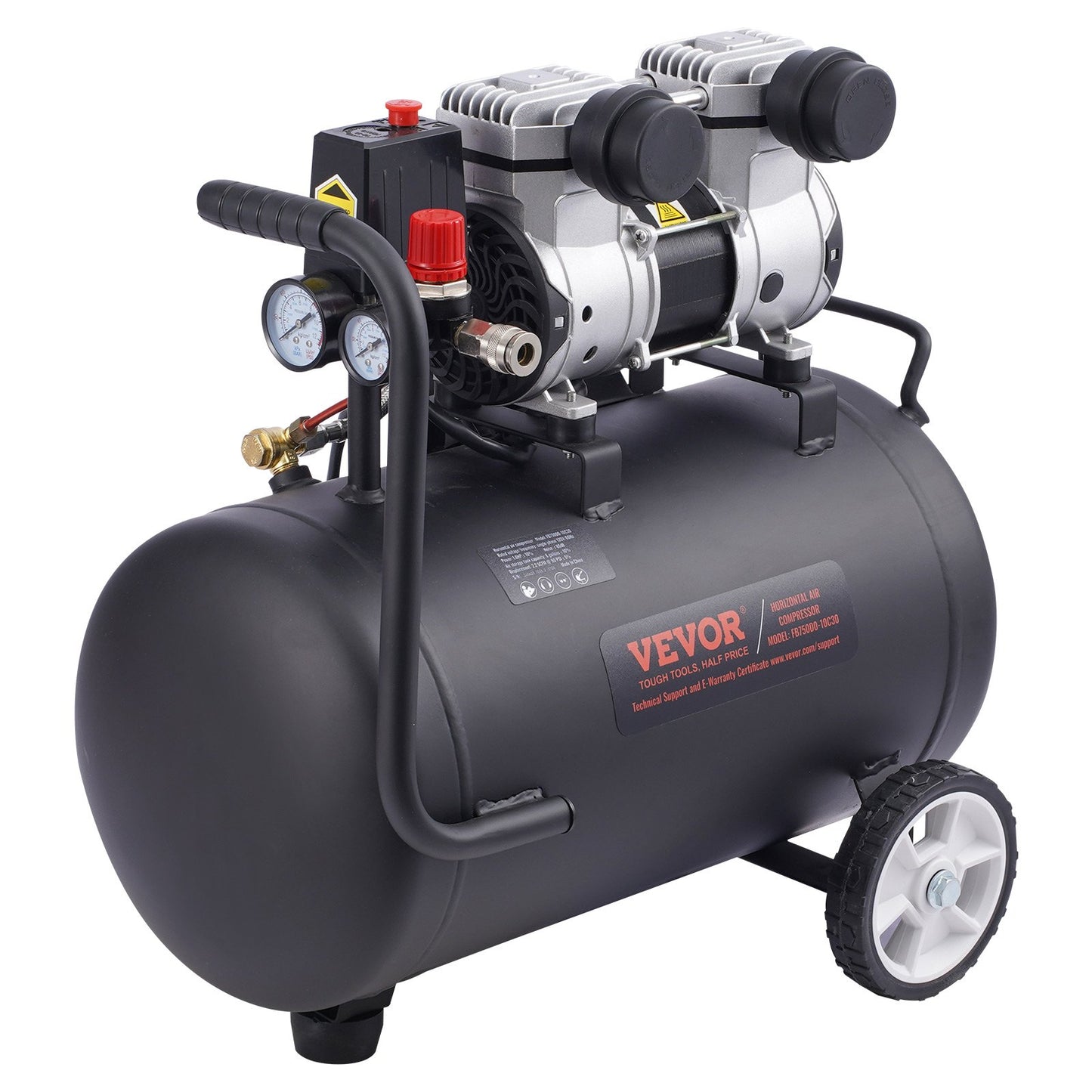 Air Compressor, 8 Gallon Steel Tank, 1HP 2.2 CFM@90 PSI Oil Free Air Compressor & Max. 120PSI Pressure, 80dB Ultra Quiet Portable Compressor, for Auto Repair, Tire Inflation, Spray Painting