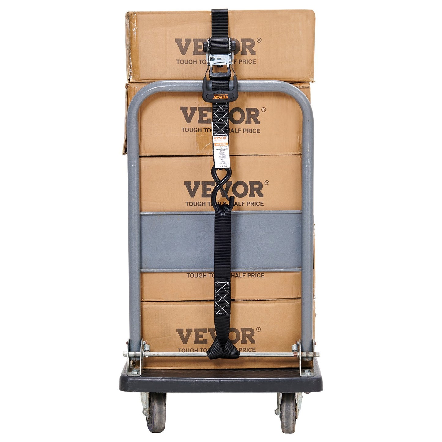 Ratchet Tie Down Straps (4PK), 5208 lb Max Break Strength, Includes 4 Premium 1.6" x 8' Rachet Tie Downs with Padded Handles, for Moving Securing Cargo, Appliances, Lawn Equipment, Motorcycle