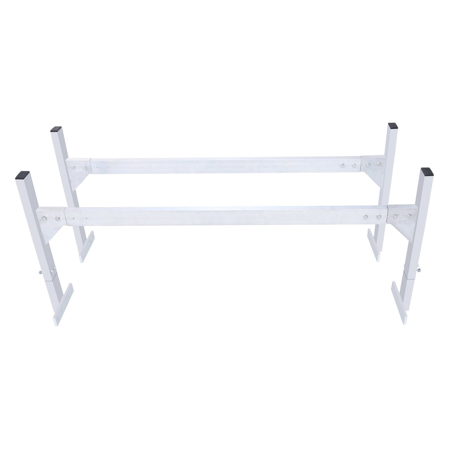 Van Roof Ladder Rack, 2 Bars Aluminum Alloy Roof Ladder Racks, 181 kg Capacity Rain-Gutter Van Roof Rack, Adjustable Length 1300-2060 mm, Van Ladder Rack for Van, Cargo, Trailer