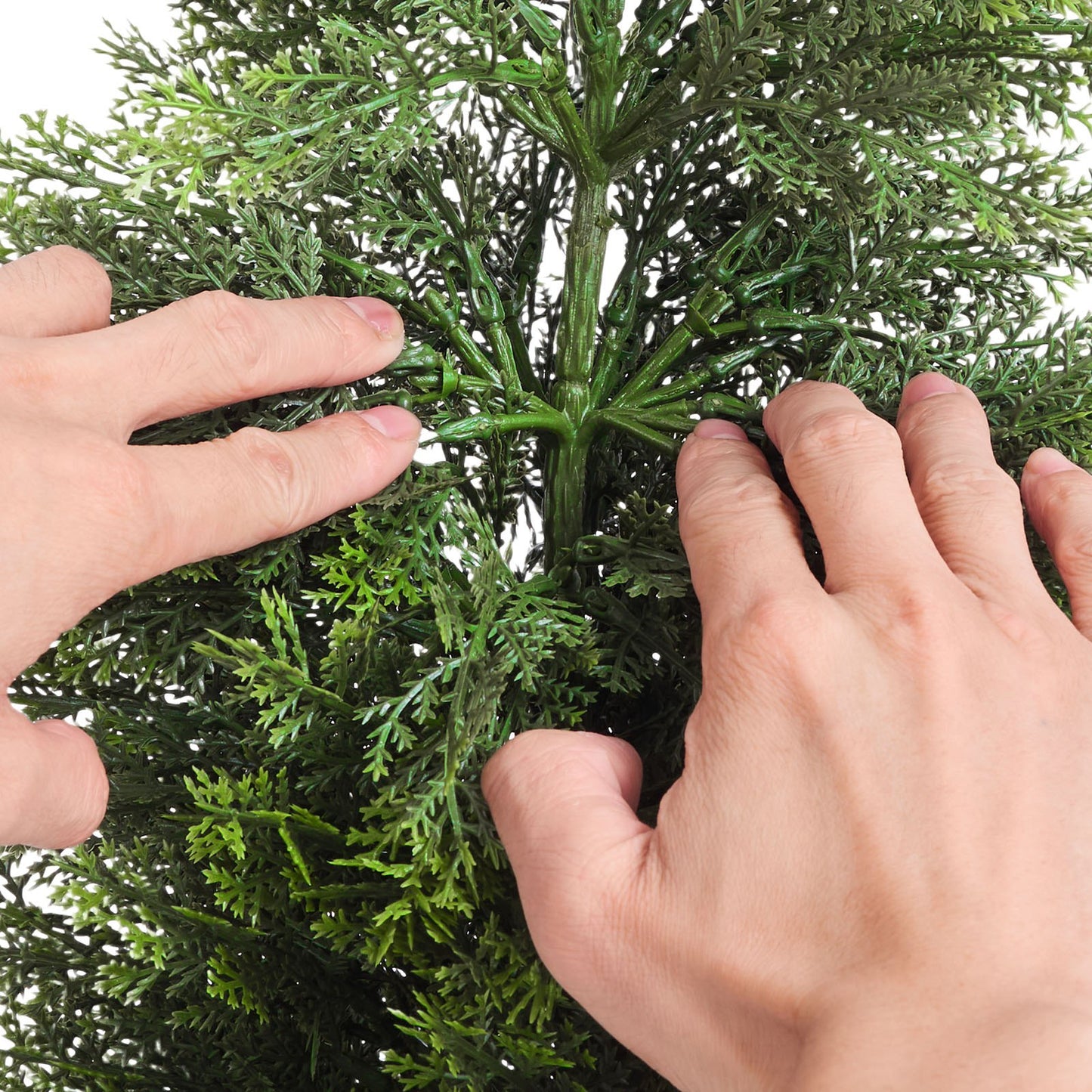 Artificial Topiary Cedar Trees, 2 Set 914mm Faux Pine Shrubs Plants, Fake Silk Tree Look Real, Easy Assembly for Decor Front Porch Outdoor Patio Garden Balcony Backyard Indoor Office