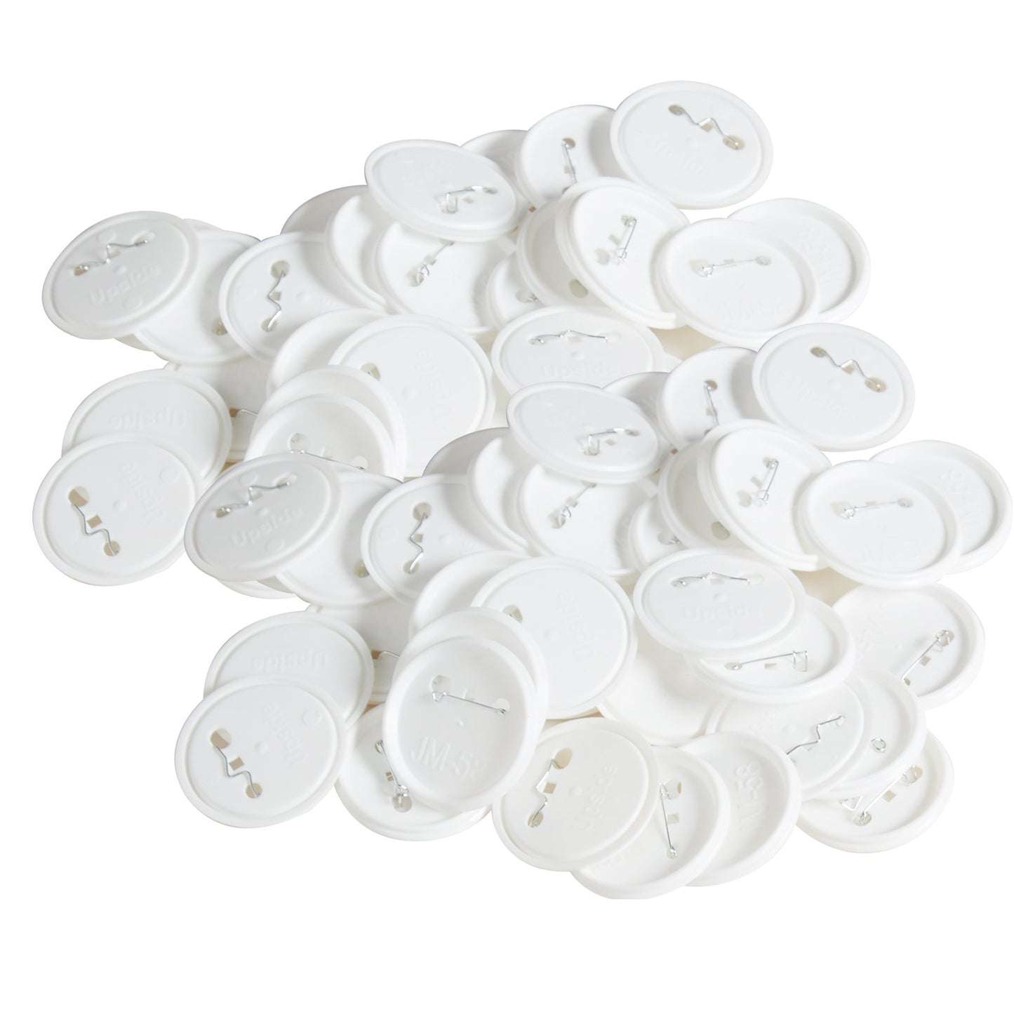 500 Sets 2.25 inch 58mm Pin Back Button Parts, DIY Round Button Badge Parts, Set Includes Metal Top, Plastic/Metal Button, Clear Film, and Blank Paper For Gifts Presents, Machine NOT Included