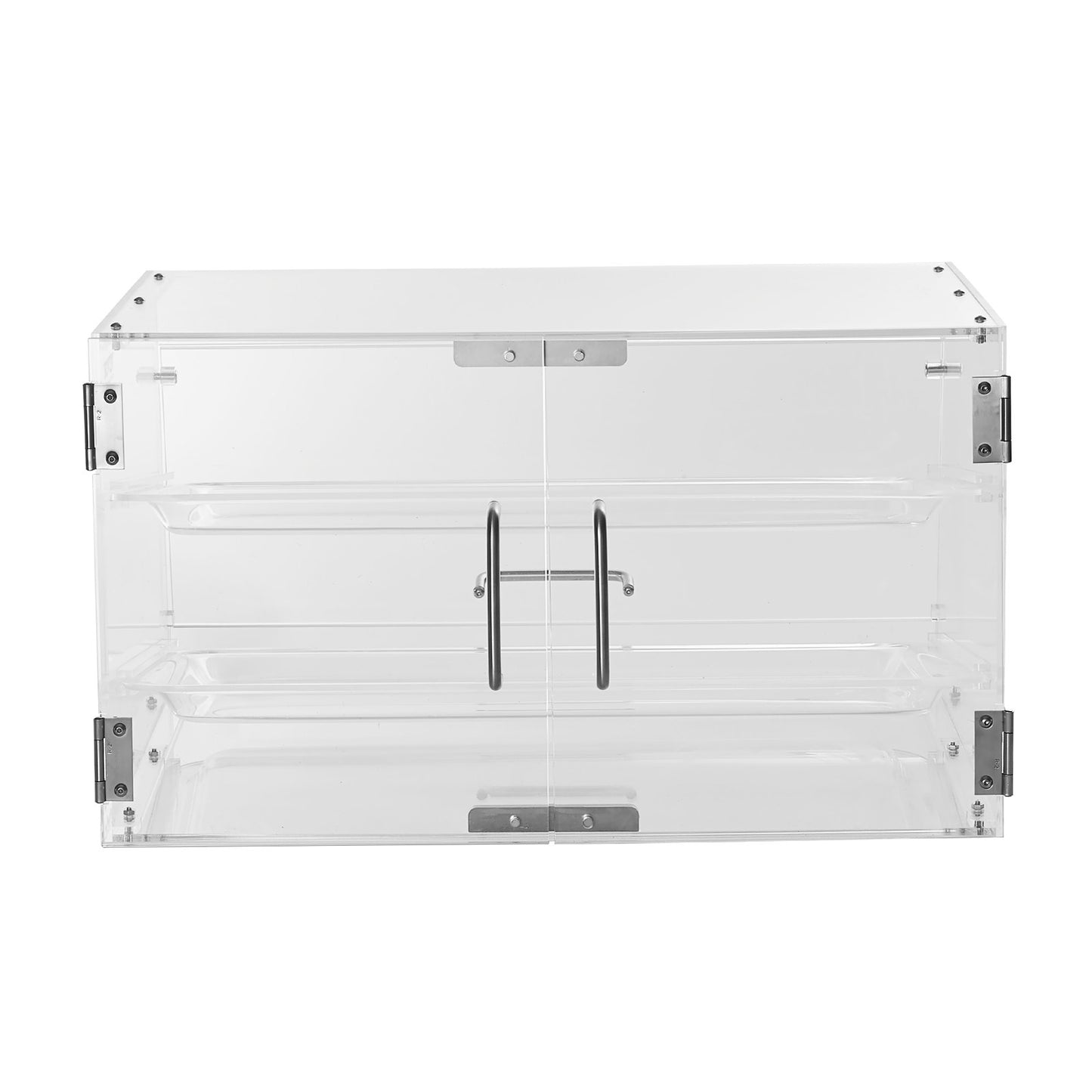 Pastry Display Case, 2-Tier Commercial Countertop Bakery Display Case, Acrylic Display Box with Rear Door Access & Removable Shelves, Keep Fresh for Donut Bagels Cake Cookie, 52.6 x 33.5 x 30.2 cm