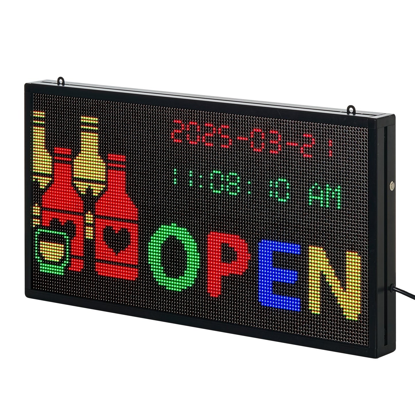 Programmable LED Sign, P5 Full Color Flexible Digital Scrolling Panel, DIY Custom Text Pattern GIF Display, Bluetooth APP Control Message Board for Store Business Advertising, Indoor 27x14 in