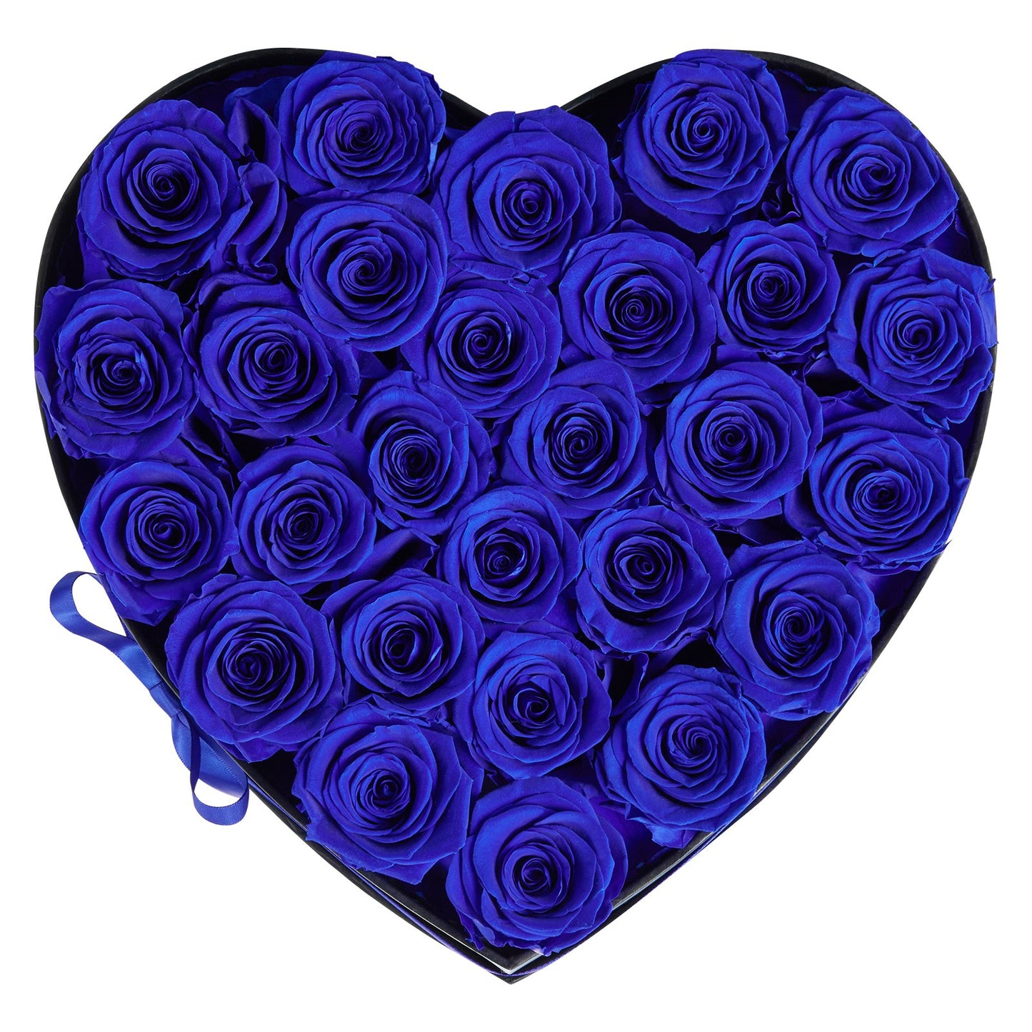 Forever Flowers, 27 Preserved Roses in a Heart Shape Box, Eternal Flowers Immortal Bouquet Birthday Present for Women Her Wife Mothers, Anniversary, Valentine's Day,Christmas, Royal Blue