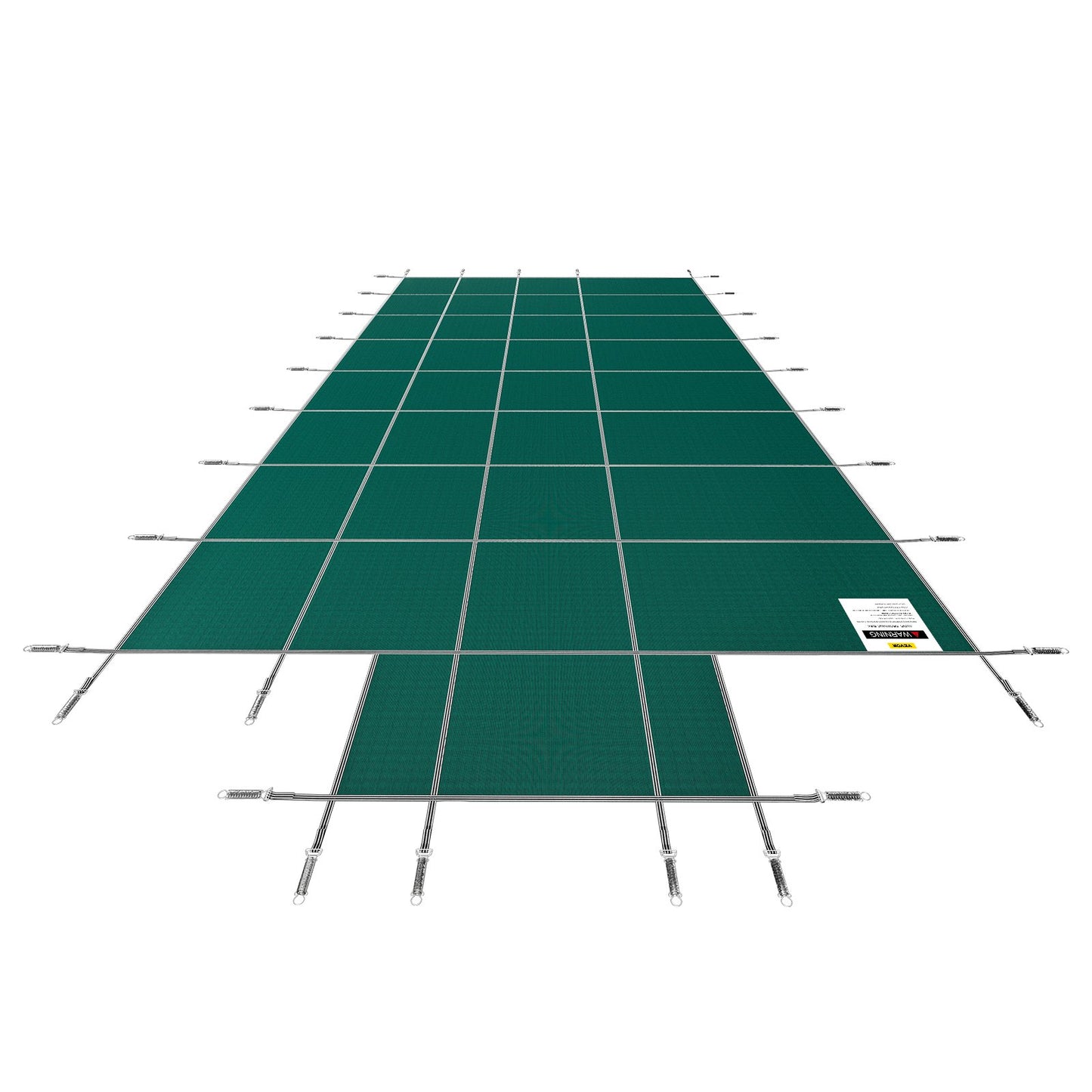 Pool Safety Cover Fits 16x32ft Rectangle Inground Pools, Safety Pool Cover with 4x10ft Center End Step, Mesh Solid Pool Cover with Drainage Holes for Swimming Pool, Winter Safety Cover, Green
