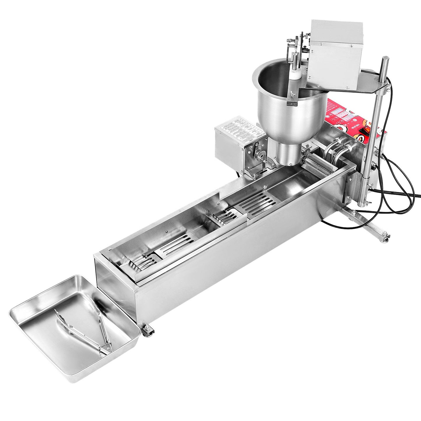 Commercial Automatic Donuts Machine, Single Row Donuts Making Equipment, 90 pcs/hour Electric High Power Doughnut Maker, Stainless Steel Frying Auto Fryer, with 3 Size Molds, Auto Counting