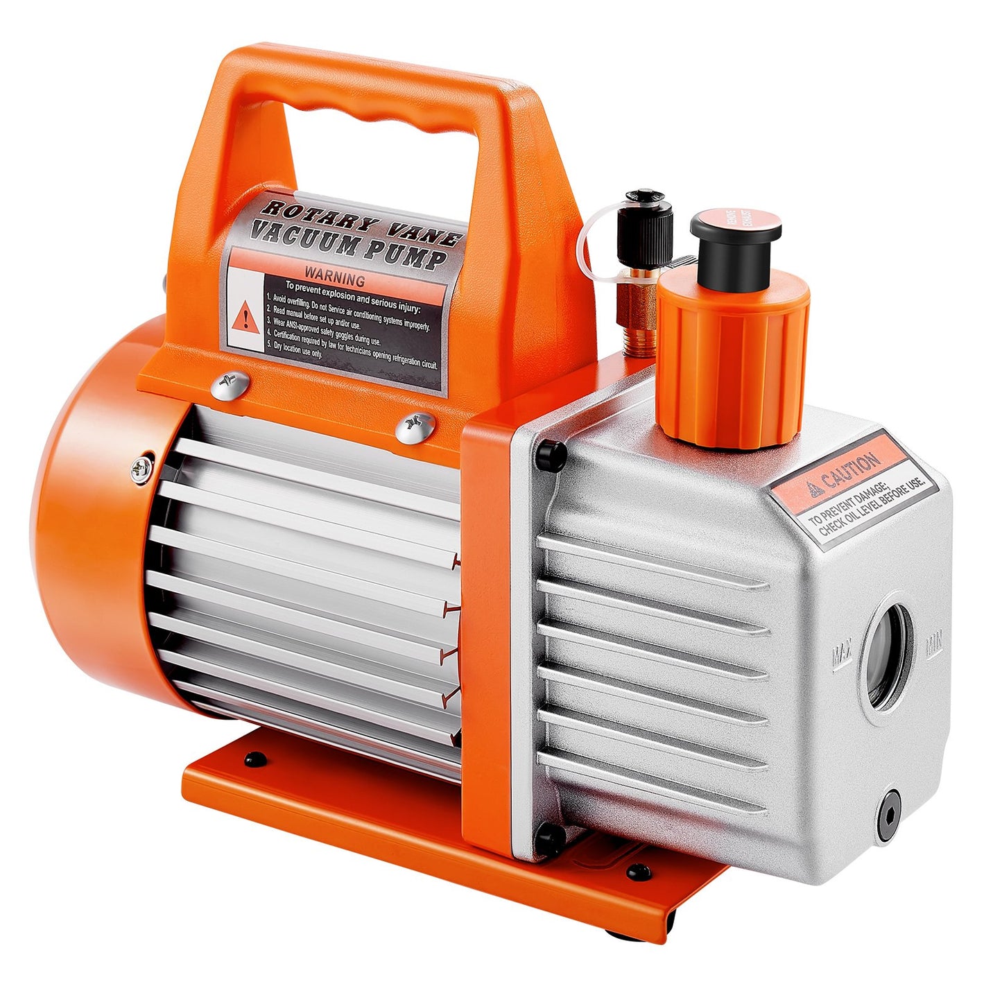 Vacuum Pump, 100 L/min, HVAC Single Stage Rotary Vane AC Vacuum Pump, for R134a R22 R410a Systems, with Oil Bottle, 4 Pole Motor, 5 Pa, for Automotive Air Conditioner Maintenance Resin Degassing