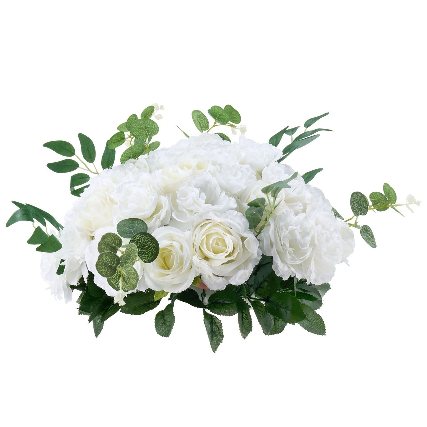 Blumenkugel-Arrangement, 10 Stück, 450 mm Durchmesser, künstliche Blumenkugeln, weiße Rosen, Tischdekoration für Hochzeiten, künstliche Blumenarrangements für Tischdekorationen zu Hause