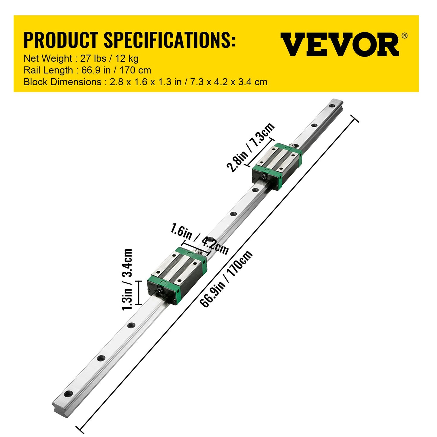 Linear Guide Rail 2Pcs HGR20-1700mm Linear Slide Rail with 1Pcs RM1605-1700mm Ballscrew with BF12/BK12 Kit Linear Slide Rail Guide Rail Square For DIY CNC Routers Lathes Mills