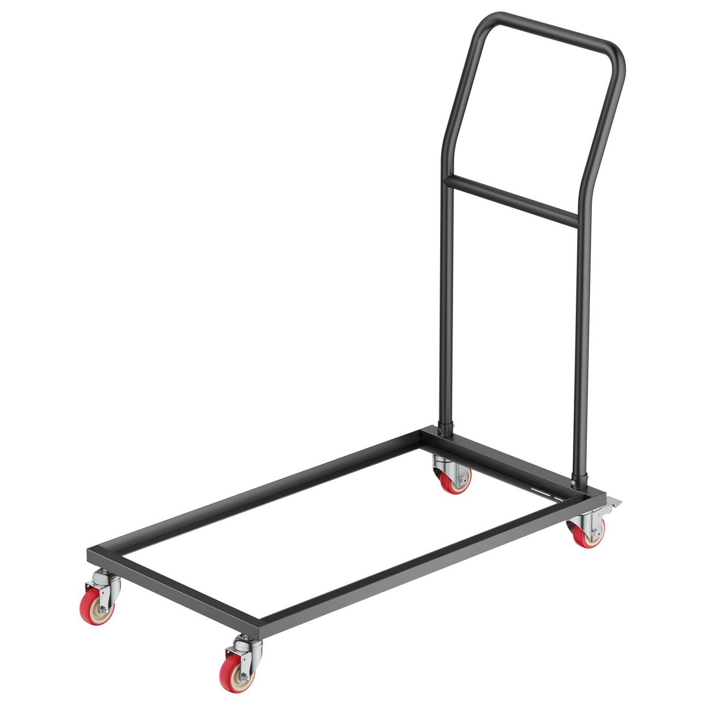 Klappbarer Stuhlwagen, Tragkraft 136 kg, L-förmig, vertikal, für 25 Stühle, robuster Stuhlwagen aus Metall mit Gummirädern, multifunktionaler Stuhlhalter, mattschwarz