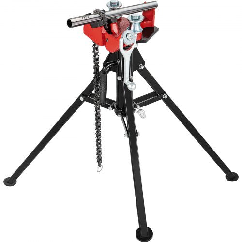 Tripod Pipe Chain Vise | 1/8"-5" Pipe Capacity | 92.5 cm Length | Portable Folding Steel Legs | Grab, Support, and Bend Pipes | Ideal for Factory, Workshop, and Home Use