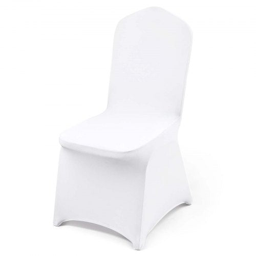 Stretch Spandex Folding Chair Covers, Universal Fitted Chair Cover, Removable Washable Protective Slipcovers, for Wedding, Holiday, Banquet, Party, Celebration, Dining (100PCS White)