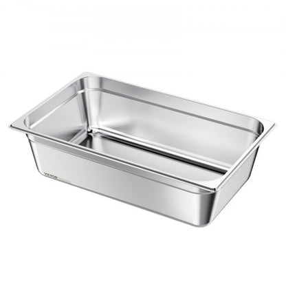 Stainless Steam Hotel Pan, Full Size x 145mm Deep, 20.5L Table Steam Pan, Anti Jam Restaurant Supplies Reusable Rustproof Catering Storage for Home, Party, Restaurant, Hotel, Buffet, 1 Pack