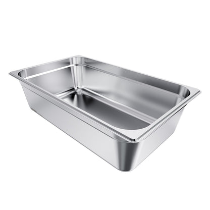 Stainless Steam Hotel Pan, Full Size x 145mm Deep, 20.5L Table Steam Pan, Anti Jam Restaurant Supplies Reusable Rustproof Catering Storage for Home, Party, Restaurant, Hotel, Buffet, 1 Pack
