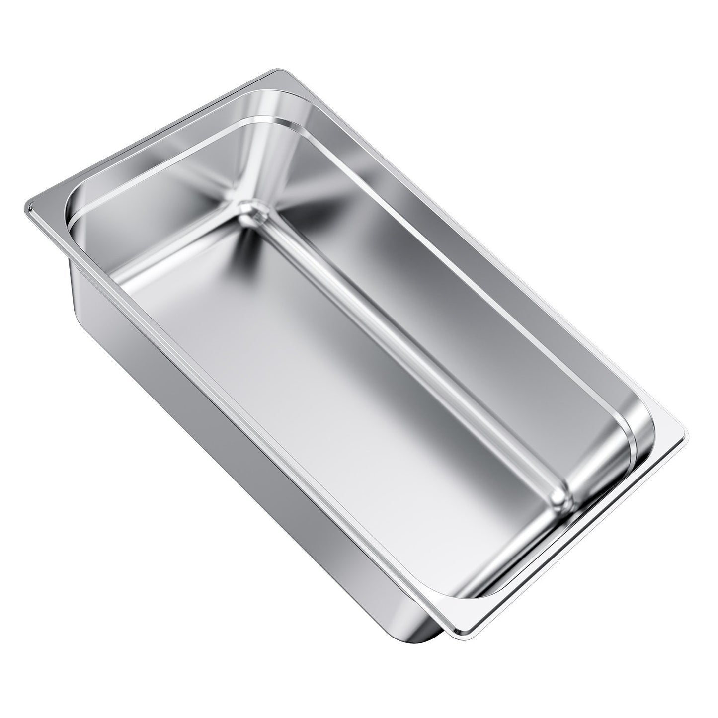 Stainless Steam Hotel Pan, Full Size x 145mm Deep, 20.5L Table Steam Pan, Anti Jam Restaurant Supplies Reusable Rustproof Catering Storage for Home, Party, Restaurant, Hotel, Buffet, 1 Pack