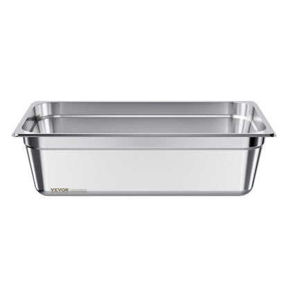 Stainless Steam Hotel Pan, Full Size x 145mm Deep, 20.5L Table Steam Pan, Anti Jam Restaurant Supplies Reusable Rustproof Catering Storage for Home, Party, Restaurant, Hotel, Buffet, 1 Pack