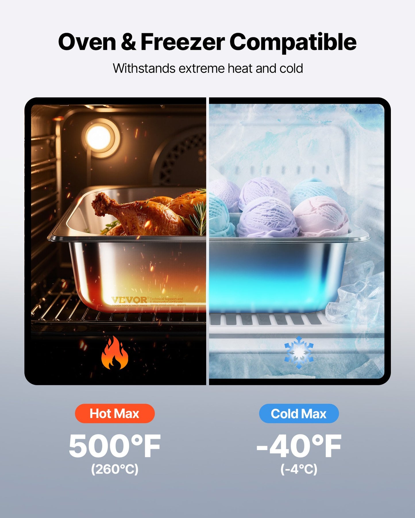 Dampfgarbehälter aus Edelstahl, 1/2 Größe x 98 mm tief, 6 l Tischdampfgarbehälter, wiederverwendbar, rostfrei, antihaftbeschichtet, für Gastronomiebedarf, Catering, Zuhause, Partys, Restaurants, Hotels, Buffets, 6er-Pack