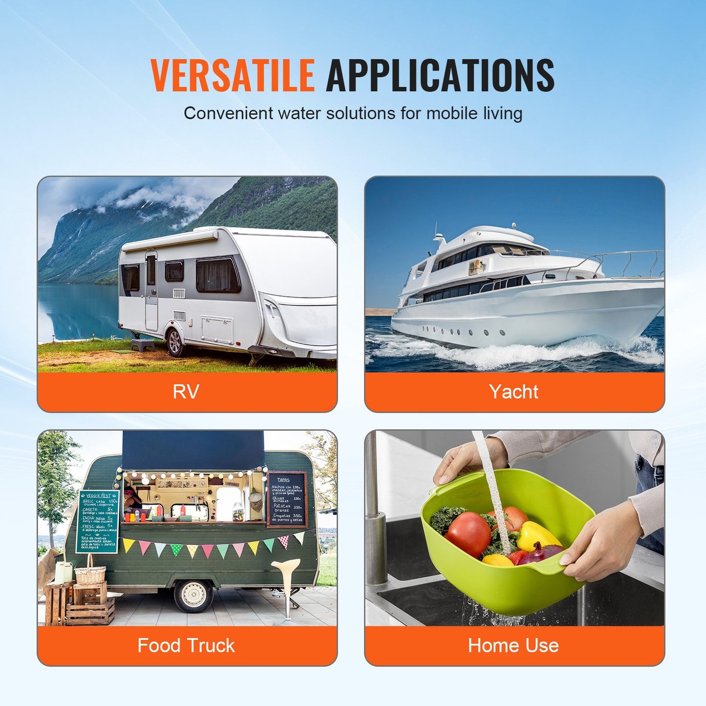 12V Diaphragm Pump, 1.8 GPM (6.81 L/min), 3-Chamber 12 Volt DC Water Pump with Automatic Pressure Switch 2.7-6.9 bar(40-100 PSI) Adjustable, 4 bar(60 PSI), 12.7mm(1/2") MNPT Port, for RV Yacht Food Truck Camper Marine