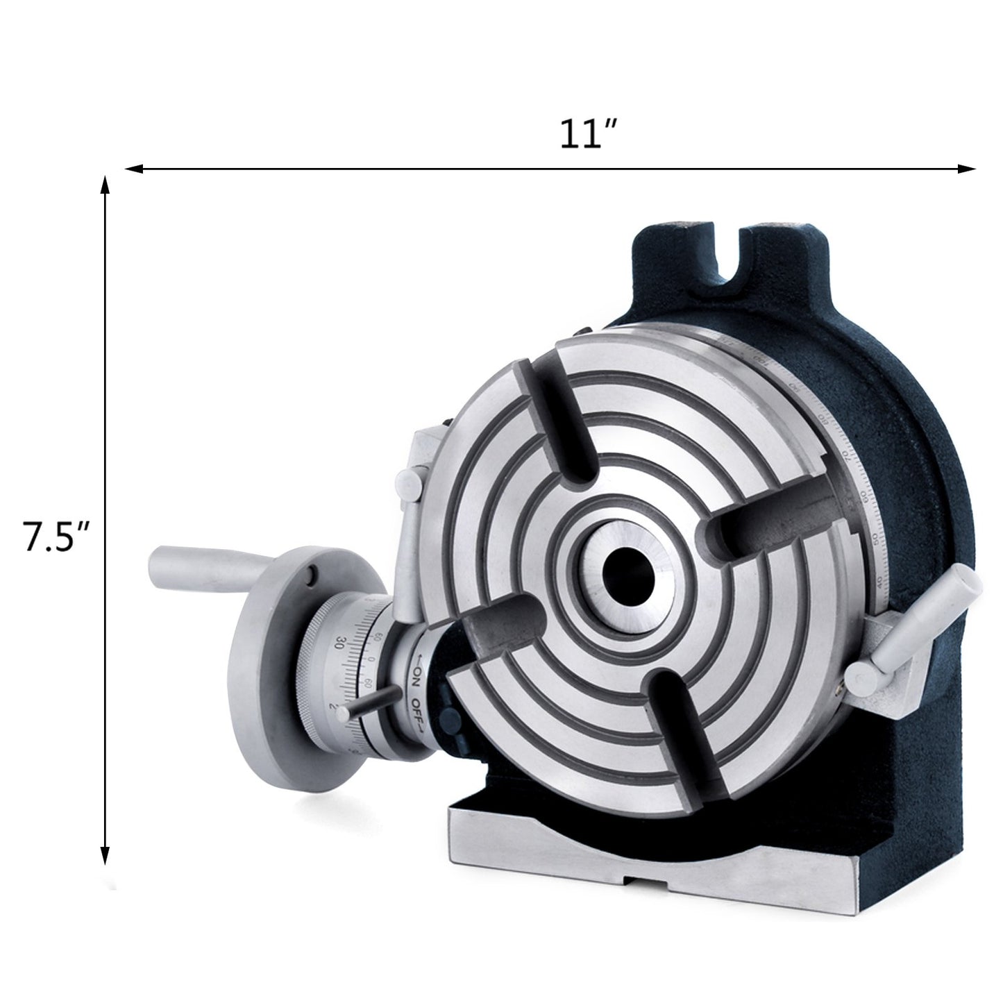 150mm/5.9In Vertical & Horizontal Rotary Table, 150MM Dividing Head Round Rotary Working Table Milling Machine Index System Adjustable Screw 5.9 Inch Dividing Plate Index System