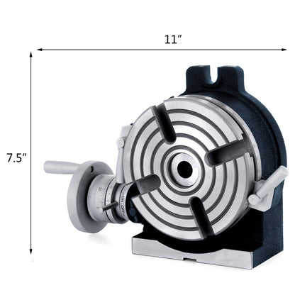 150mm/5.9In Vertical & Horizontal Rotary Table, 150MM Dividing Head Round Rotary Working Table Milling Machine Index System Adjustable Screw 5.9 Inch Dividing Plate Index System