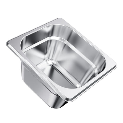 Dampfgarbehälter aus Edelstahl, 1/6 Größe x 100 mm tief, 1,7 l Tischdampfgarbehälter, wiederverwendbar, rostfrei, mit Antihaftbeschichtung, für Gastronomiebedarf, Catering, Zuhause, Partys, Restaurants, Hotels, Buffets, 6er-Pack